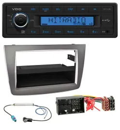 Автомагнитола VDO 1-DIN MP3 USB AUX для Alfa Romeo Mito (с 2014), серебристая