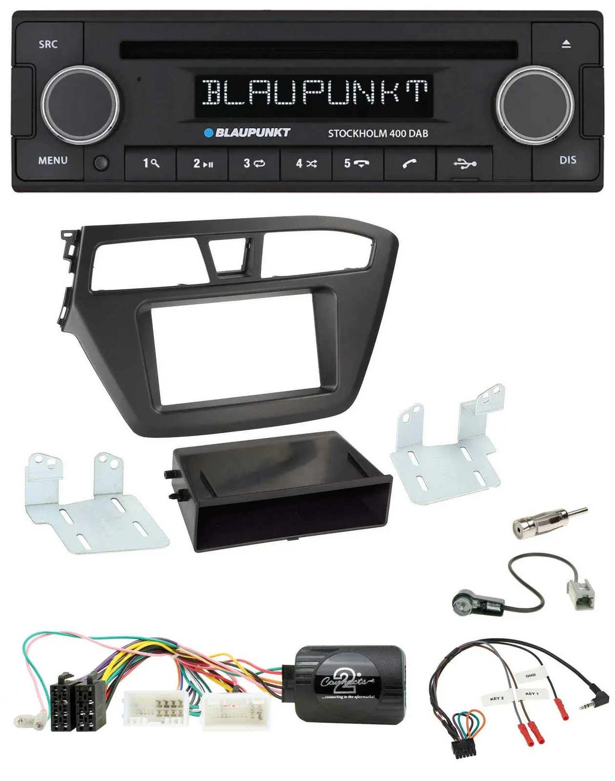 Blaupunkt Lenkrad Bluetooth DAB CD USB Autoradio für Hyundai i20 (ab 2015)