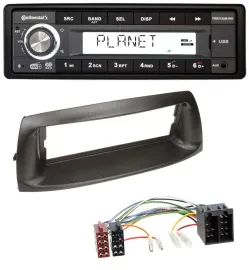 Continental USB 1DIN AUX DAB MP3 Autoradio für Fiat Punto (188, 1999-2005)