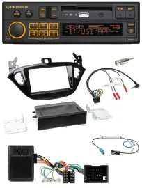 Pioneer DAB Lenkrad USB Bluetooth Autoradio für Opel Adam ab 2013 Corsa E Ablage