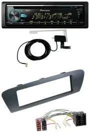 Pioneer MP3 AUX CD USB DAB Autoradio für Renault Scenic (ab 09) - grau