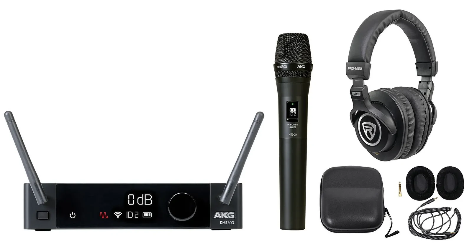 AKG DMS300 8-Channel Digital Handheld Wireless Microphone Mic System+Headphones
