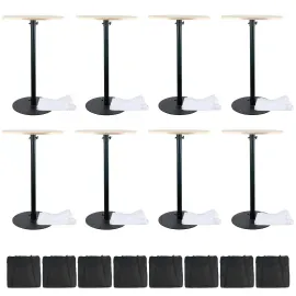 Eliminator Round Bar Cocktail Table Adjustable Bistro Pub Counter Indoor 8 Pa...