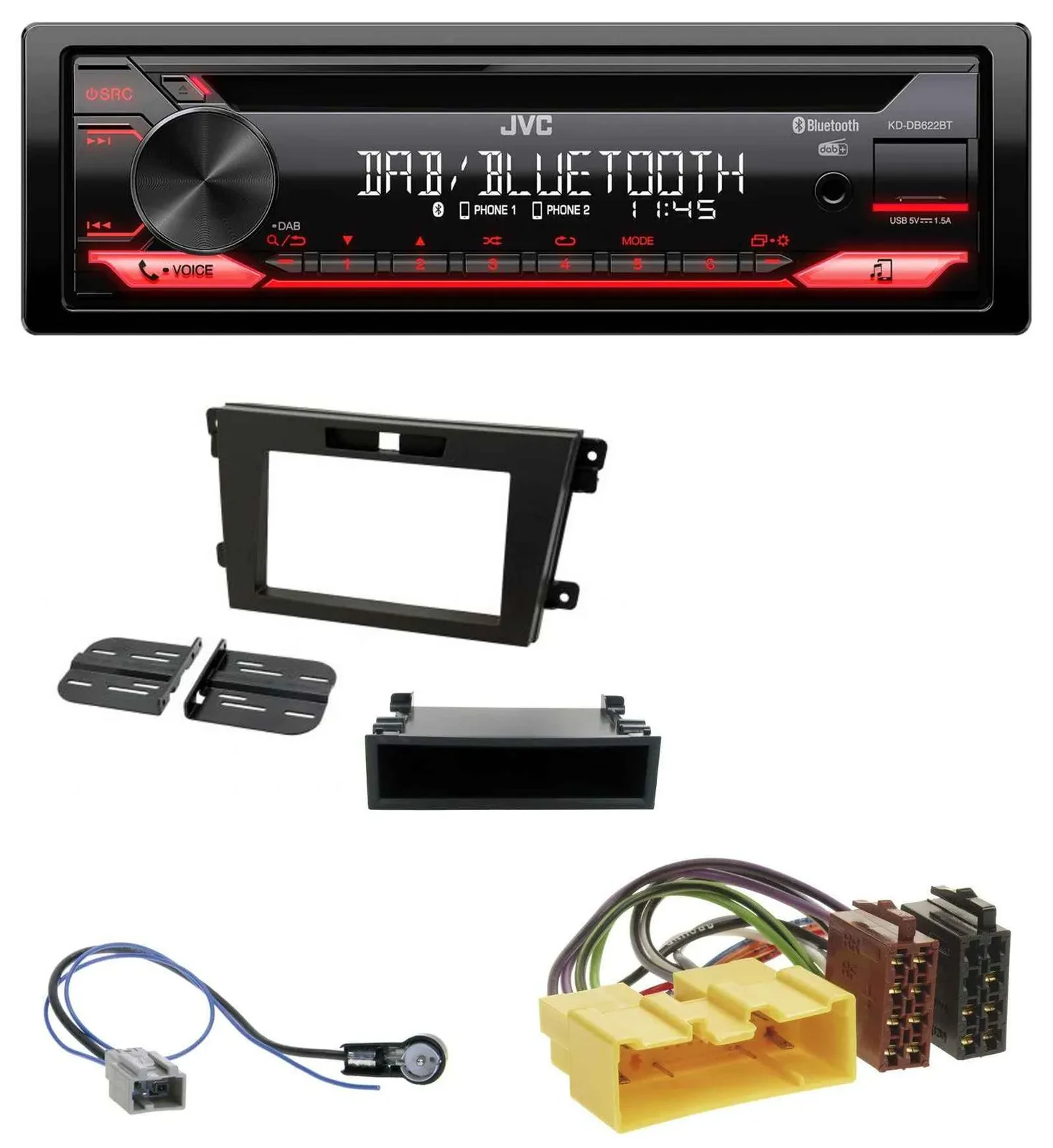 JVC CD DAB USB Bluetooth MP3 Autoradio für Mazda CX-7 (2008-2010)