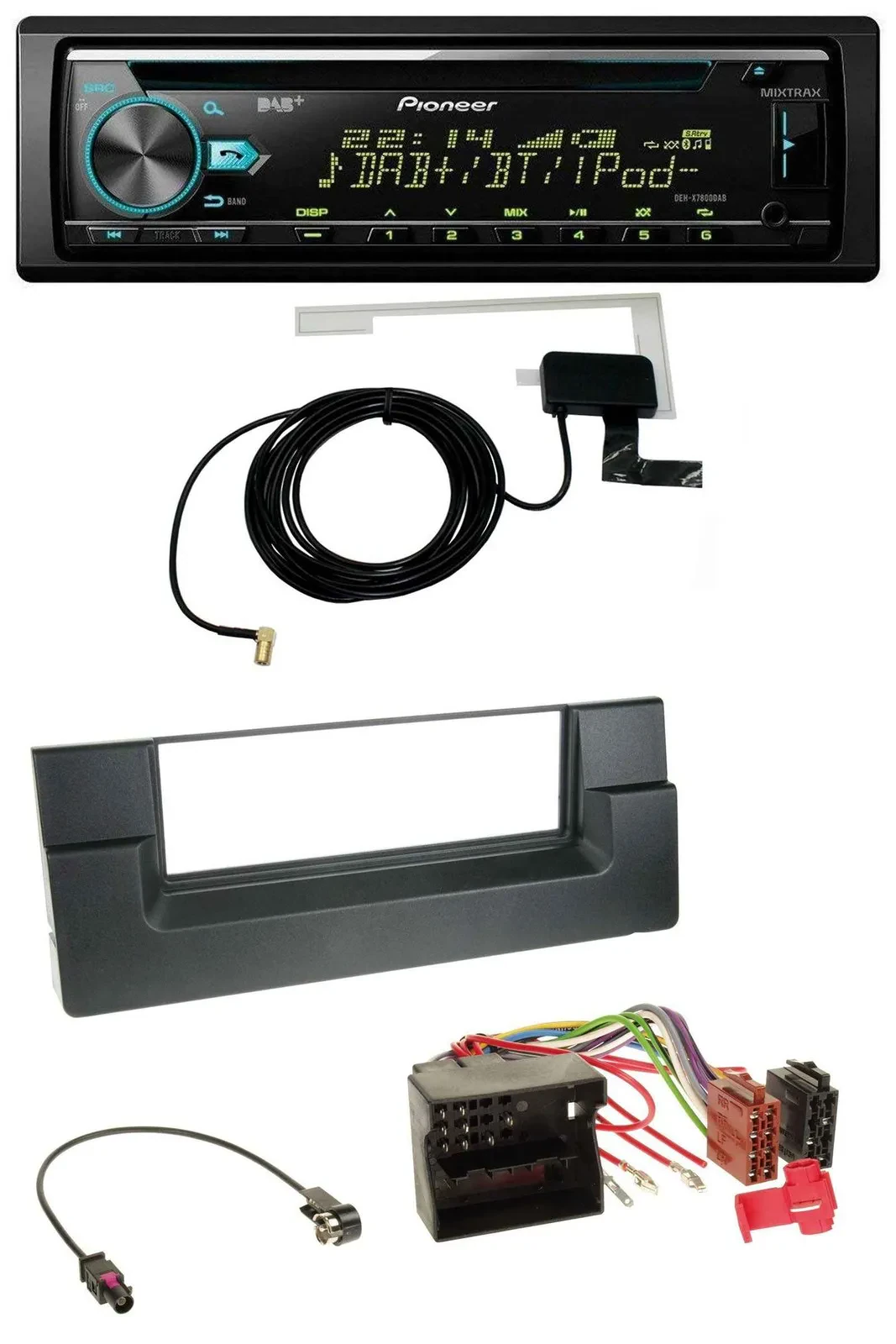 Pioneer MP3 AUX CD USB DAB Autoradio für BMW 5er (E39) X5 (E53) Quadlock