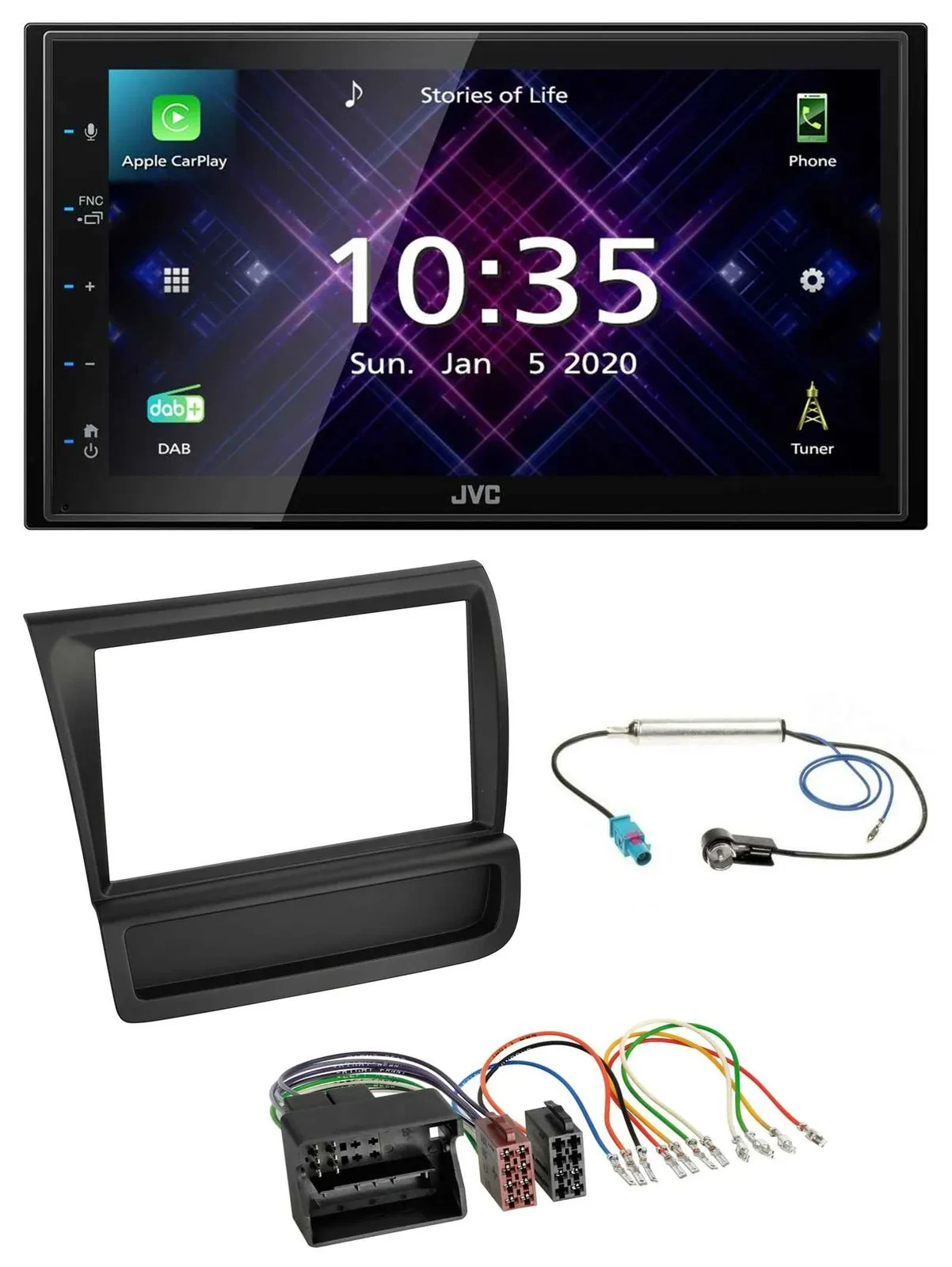 JVC DAB 2DIN MP3 Bluetooth USB Autoradio für Audi R8 (42, 2006-2015)