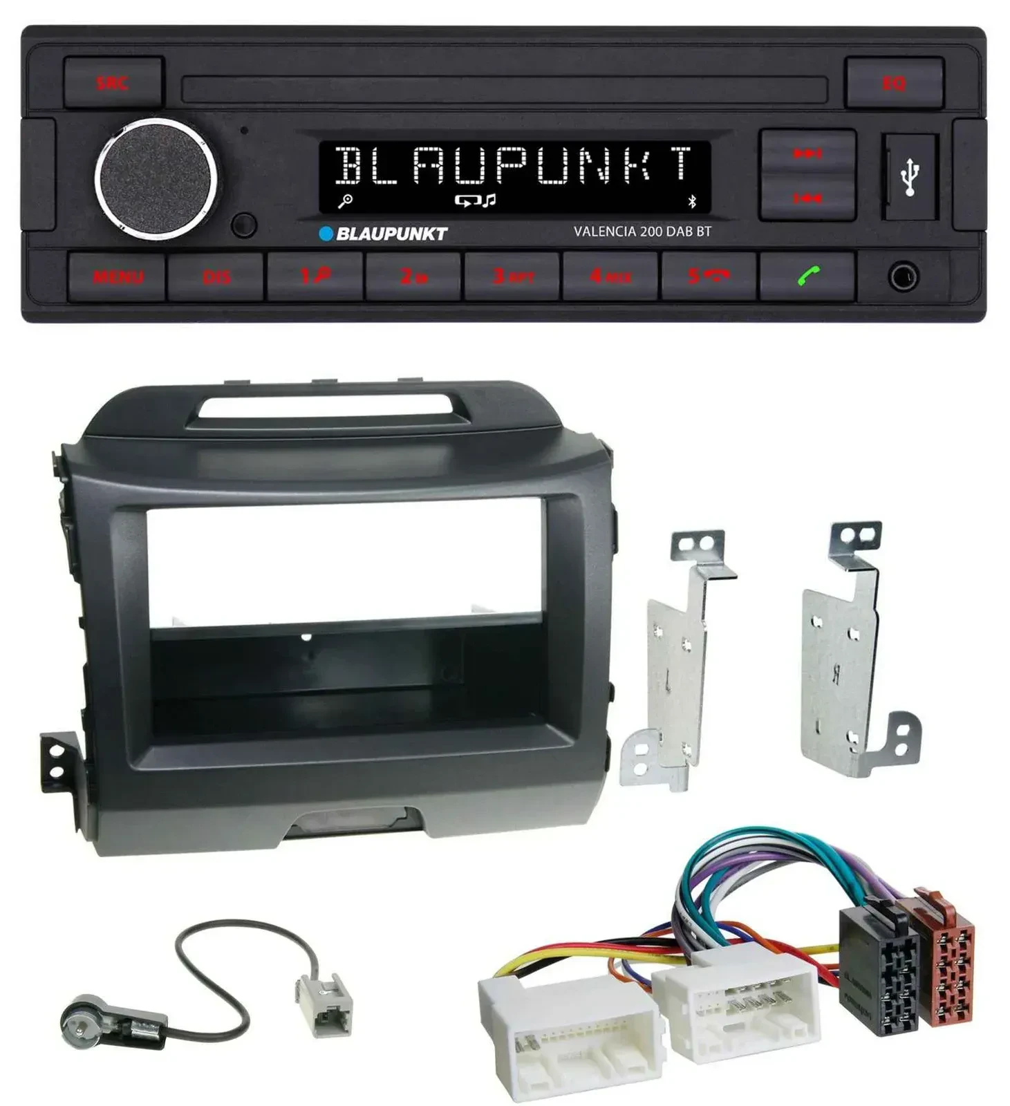 Blaupunkt DAB MP3 Bluetooth USB Autoradio für Kia Sportage 3 SL 10-15 schwarz