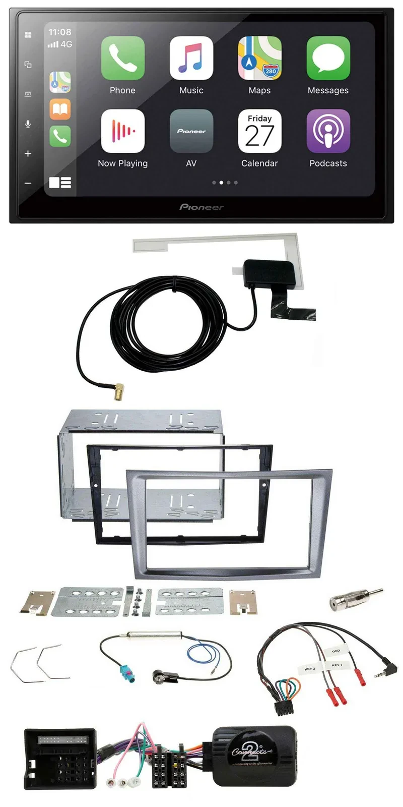 Pioneer USB Lenkrad 2DIN Bluetooth DAB Autoradio für Opel Antara Astra H Zafira