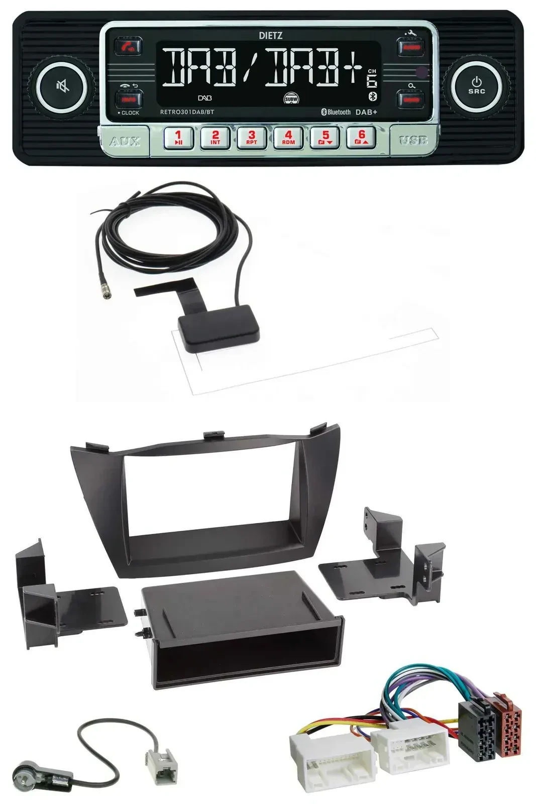 Dietz DAB Bluetooth USB MP3 Autoradio für Hyundai ix35 (LM, 2010-2013)