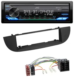 JVC Bluetooth DAB USB MP3 Autoradio für Fiat 500 (ab 2007) - schwarz