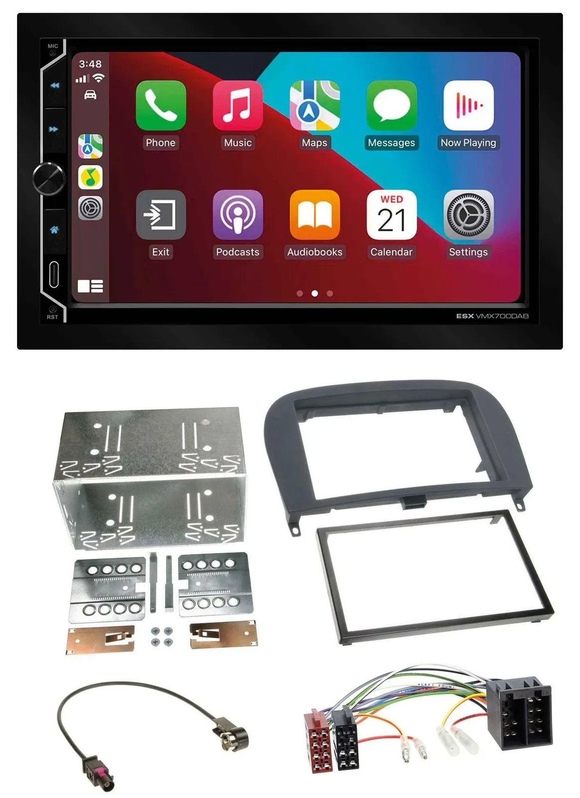 ESX 2DIN DAB USB MP3 Bluetooth Autoradio für Mercedes SL-Klasse 2001-2011 R230