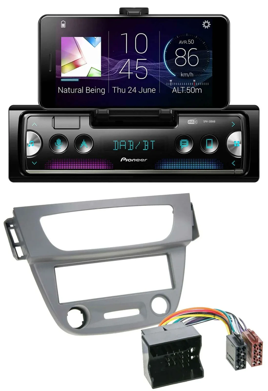 Автомагнитола для Renault Megane 3 (2009–2014) Pioneer DAB, USB, Bluetooth, MP3, Quadlock, серый