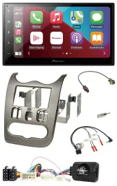 Автомагнитола Pioneer 2 DIN, DAB, Bluetooth, USB, поддержка управления на руле, для Dacia (с 2012), темно-серый