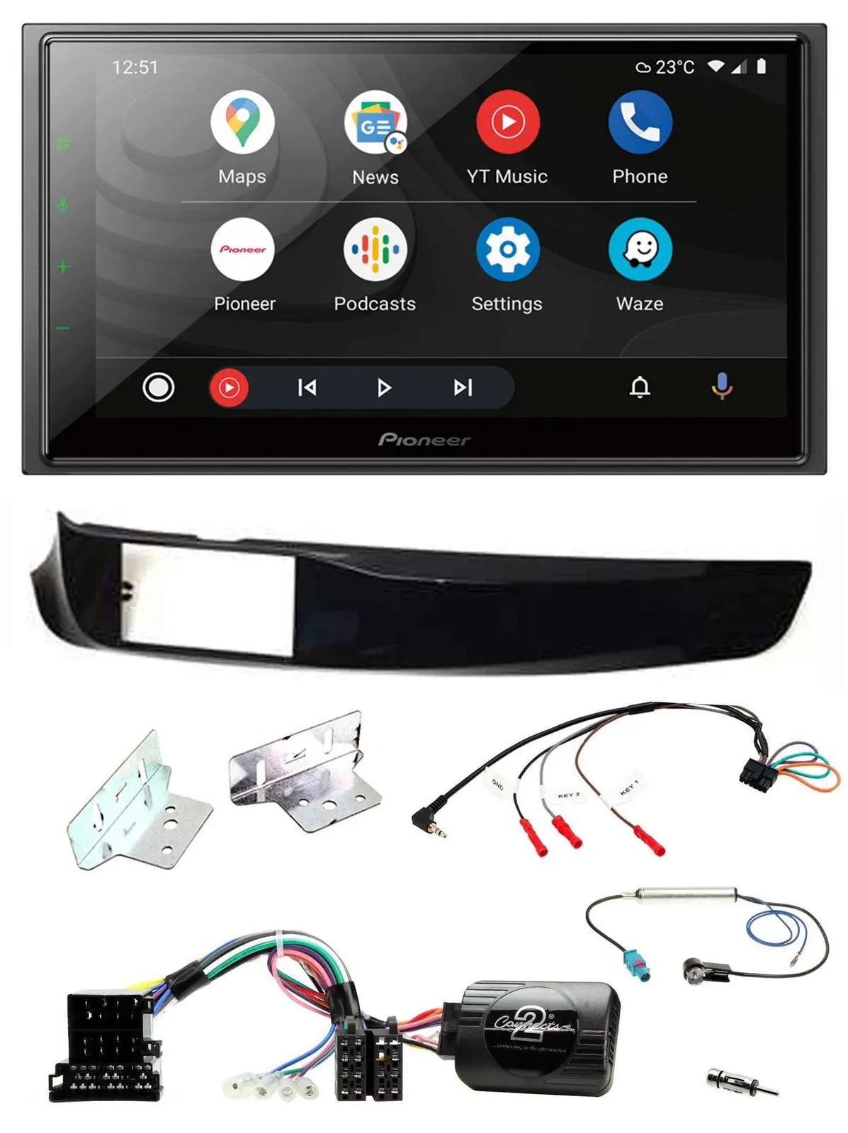 Pioneer USB 2DIN DAB Lenkrad Bluetooth Autoradio für Alfa Giulietta 940 10-14 sc