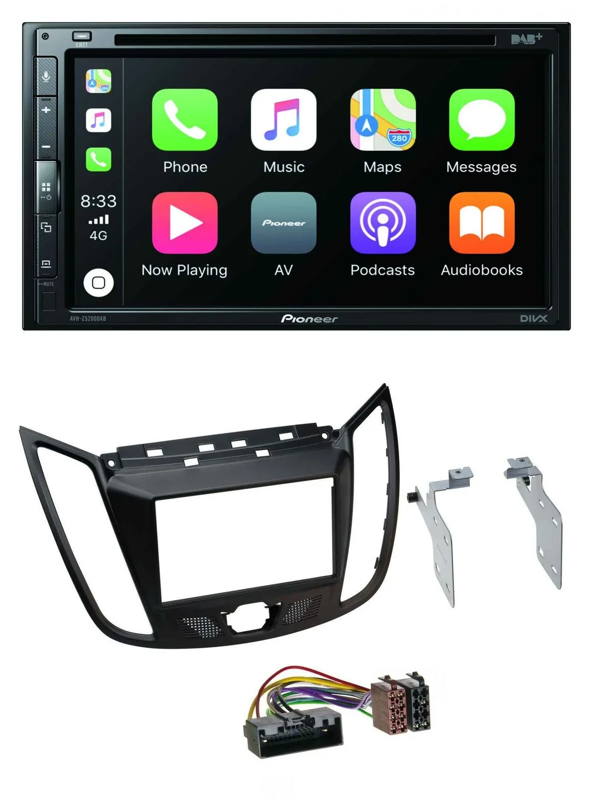 Автомагнитола для Ford Kuga (DM2, с 2013) Pioneer 2DIN DVD, MP3, DAB, Bluetooth, USB