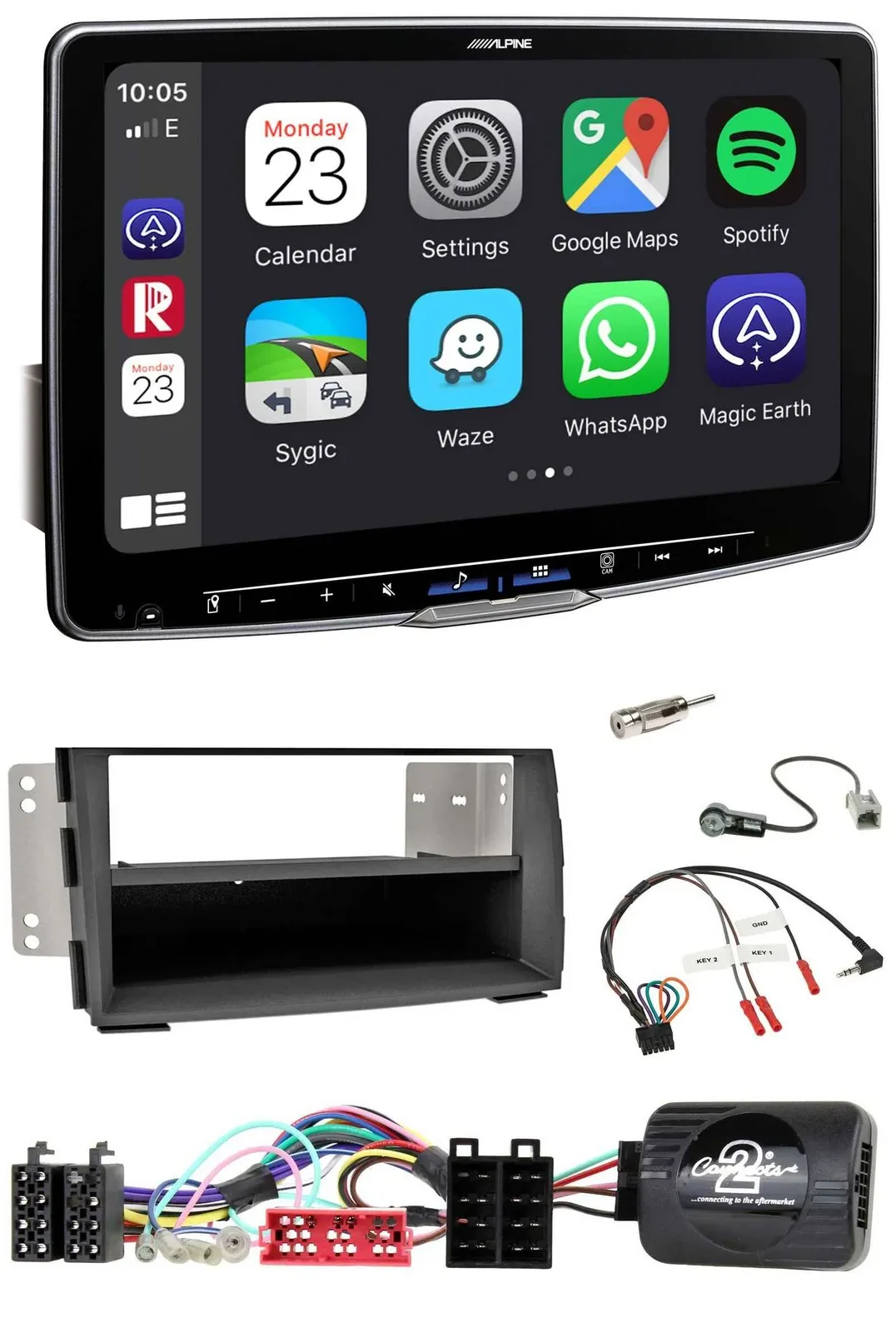 Alpine Lenkrad USB Bluetooth DAB Autoradio für Kia Venga (2010-2019)