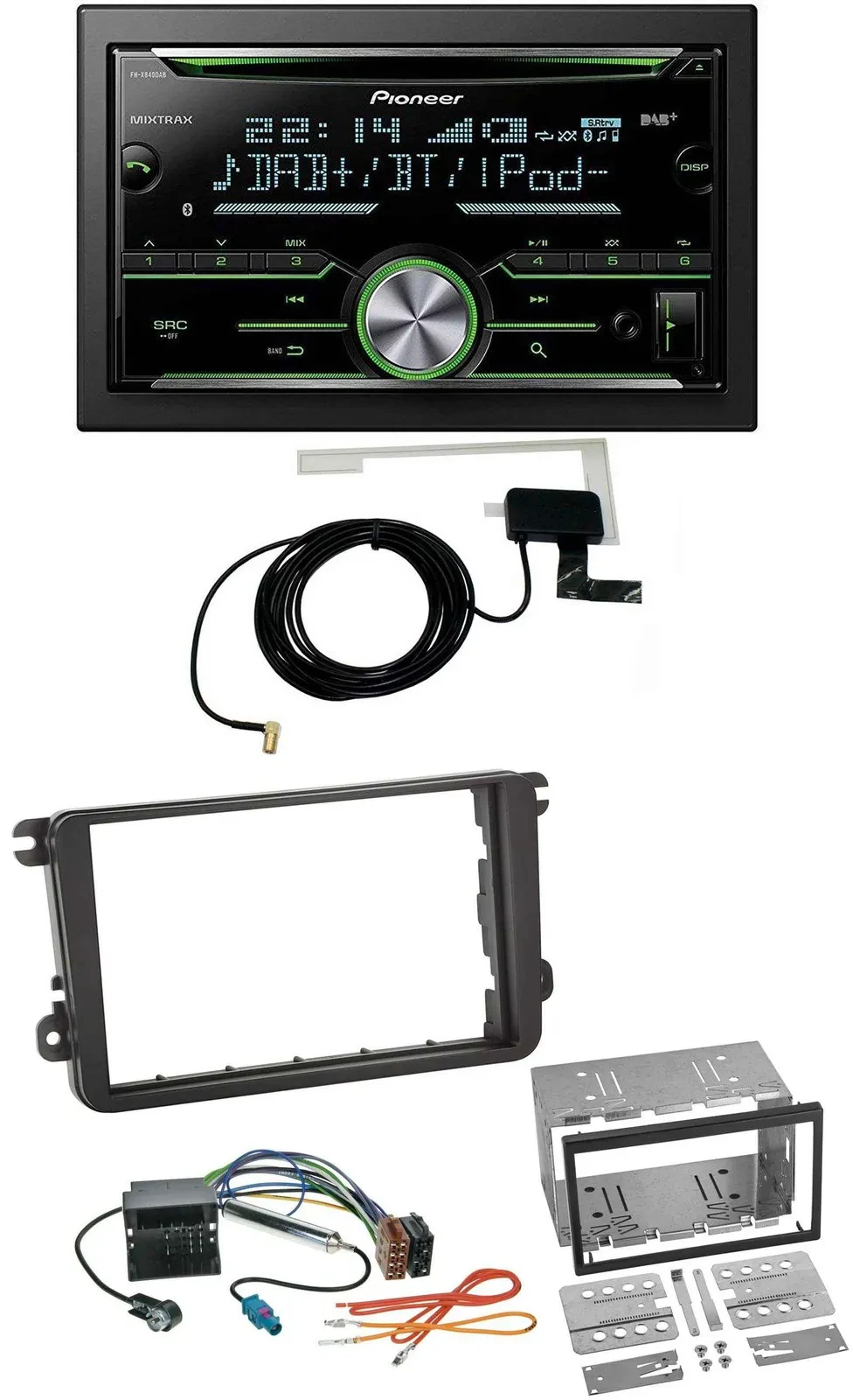 Автомагнитола Pioneer 2DIN, CD/USB/MP3, Bluetooth, DAB, для VW Sharan (с 2010) и Tiguan (с 2007)