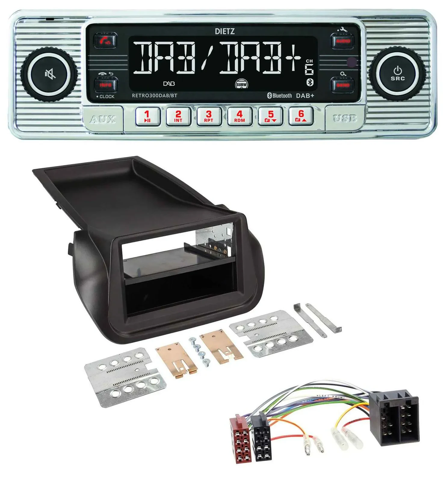 Dietz Bluetooth MP3 DAB USB Autoradio für FIAT Fiorino (ab 2008)