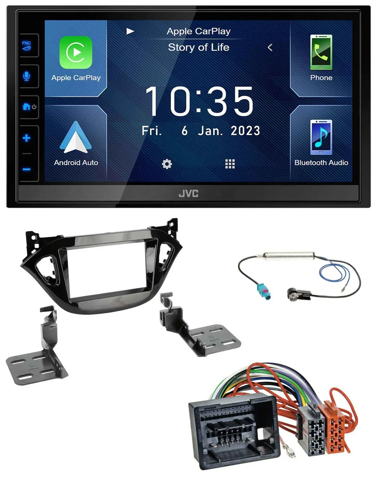 JVC DAB Bluetooth MP3 USB 2DIN Autoradio für Opel Adam Corsa E 2017-2019