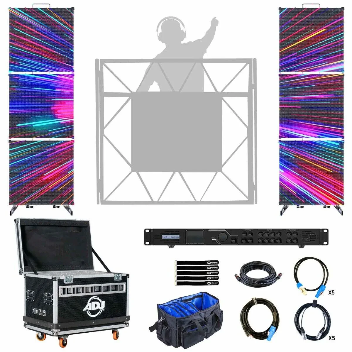 ADJ VS3 3x2 LED Video Panel Wall System 2 Column Style w Processor