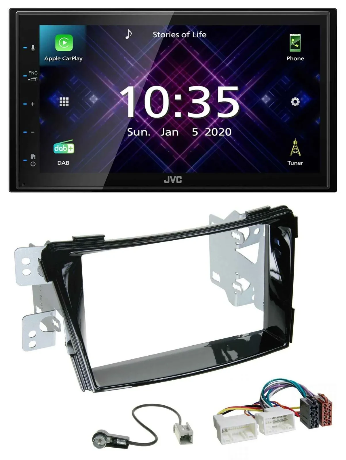 JVC DAB 2DIN MP3 Bluetooth USB Autoradio für Hyundai i40 VF ab 11 Klavierlack