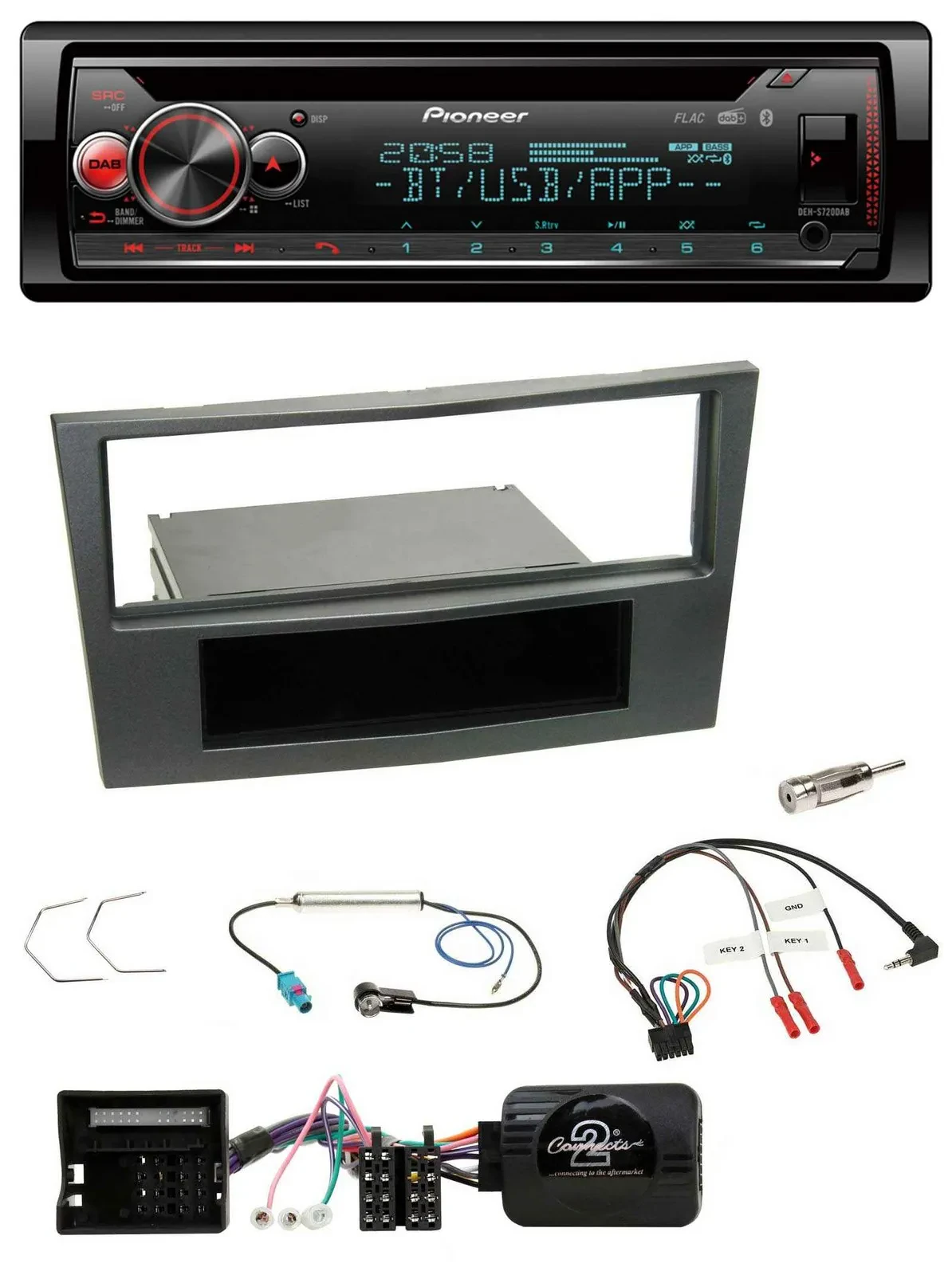 Автомагнитола Pioneer DAB, CD, Bluetooth, USB, поддержка кнопок на руле для Opel Antara, Astra H, Zafira B