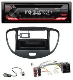 JVC CD DAB USB Bluetooth MP3 Autoradio für Hyundai i10 (2008-2013) schwarz