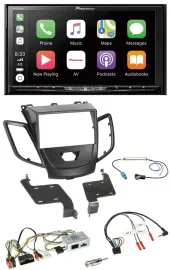 Pioneer 2DIN Lenkrad USB DAB DVD Bluetooth Autoradio für Ford Fiesta 10-17 schwa