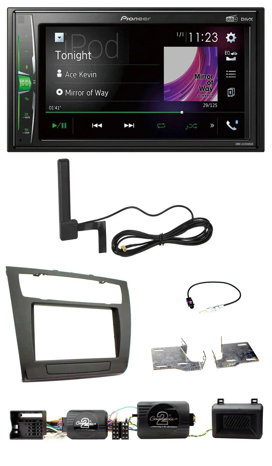 Pioneer MP3 DAB Lenkrad 2DIN Bluetooth Autoradio für BMW 1er PDC aut. Klima E87/