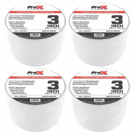 ProX XGF-360WH 3" 180FT Non-Residue Matte White Pro Audio Stage Gaffer Tape 4...