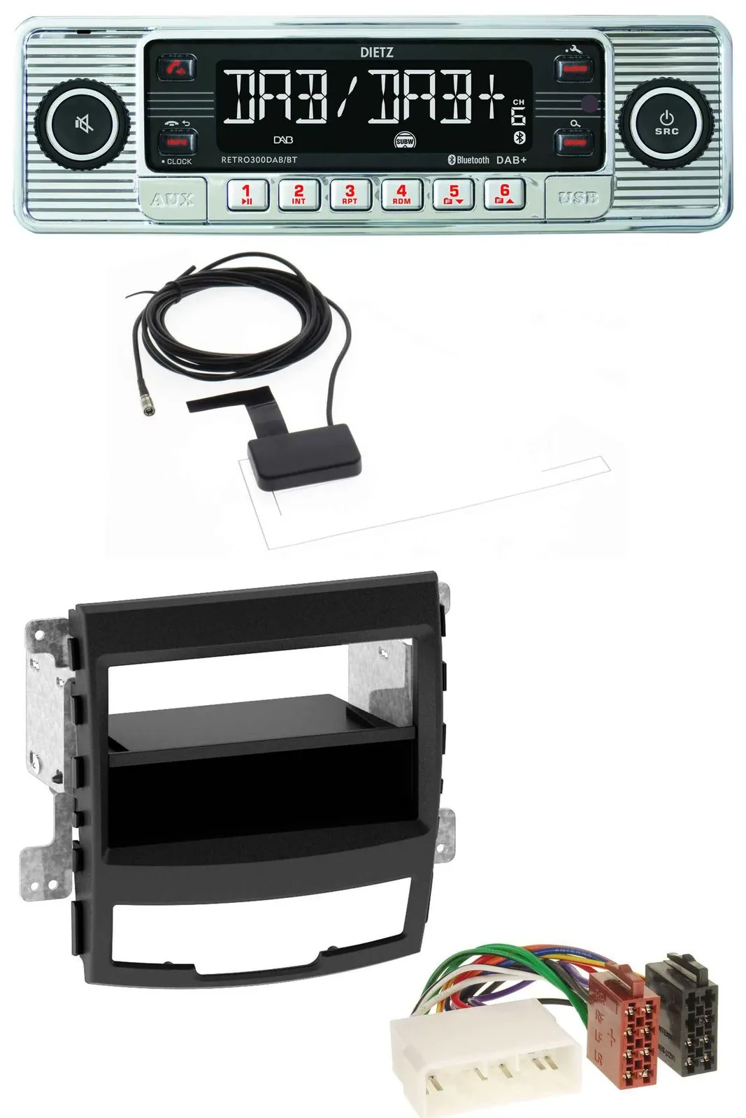 Dietz Bluetooth USB MP3 DAB Autoradio für SsangYong Korando CK 2010-2013