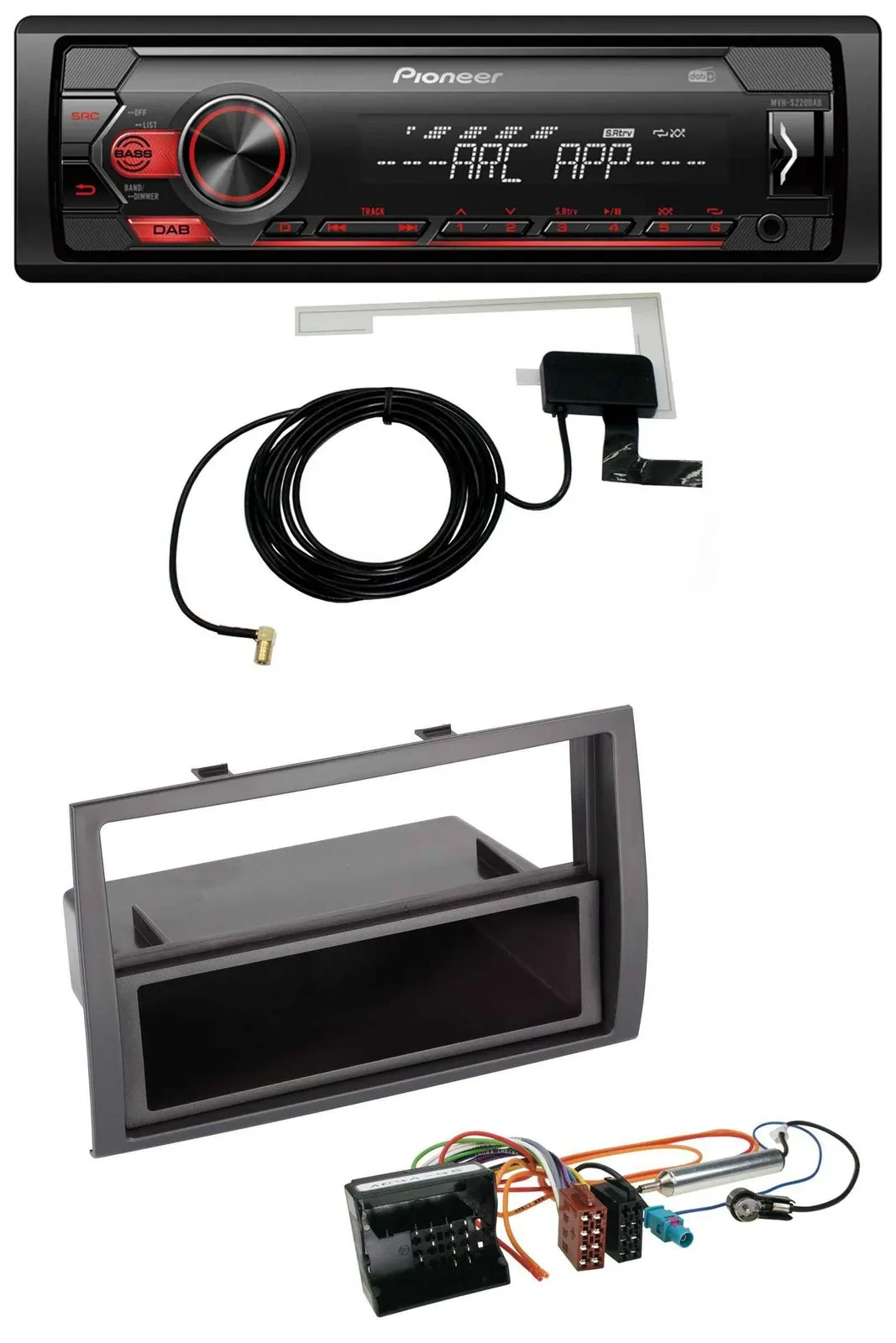 Pioneer 1DIN USB DAB MP3 AUX Autoradio für Citroen Jumper 2006-2011 Quadlock