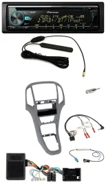 Автомагнитола Pioneer CD/MP3, DAB, USB для Opel Astra J (с 2009), совместима с управлением на руле, титан-серый