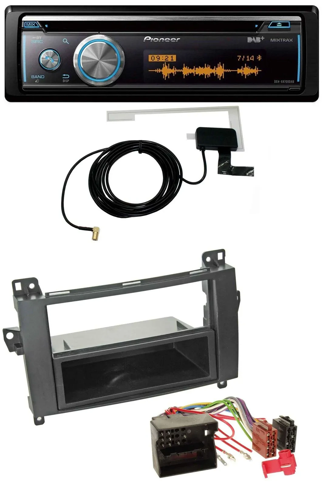 Автомагнитола Pioneer Bluetooth DAB MP3 USB CD для Mercedes A-Class 2004–2012 (W169/C169)