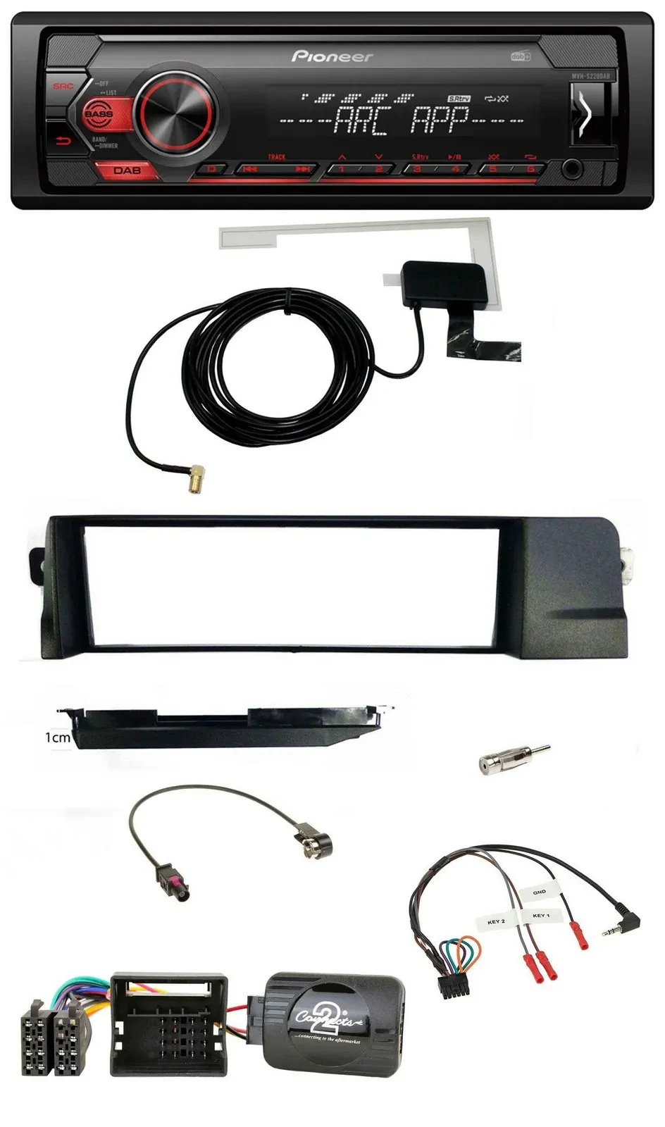 Pioneer 1DIN USB DAB MP3 Lenkrad Autoradio für BMW 3er E46 Profi 2001-2007