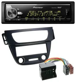 Pioneer Bluetooth USB DAB MP3 Autoradio für Renault Megane 3 09-14 Quadlock schw
