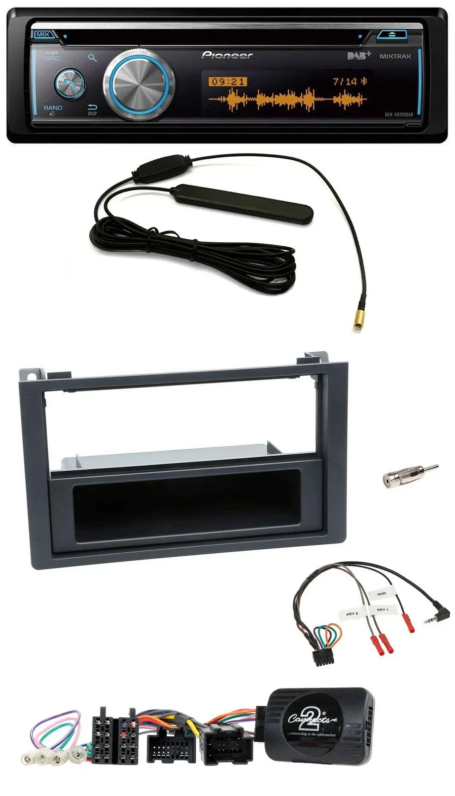 Pioneer CD USB Bluetooth DAB Lenkrad Autoradio für Saab 9.3 (ab 2008)