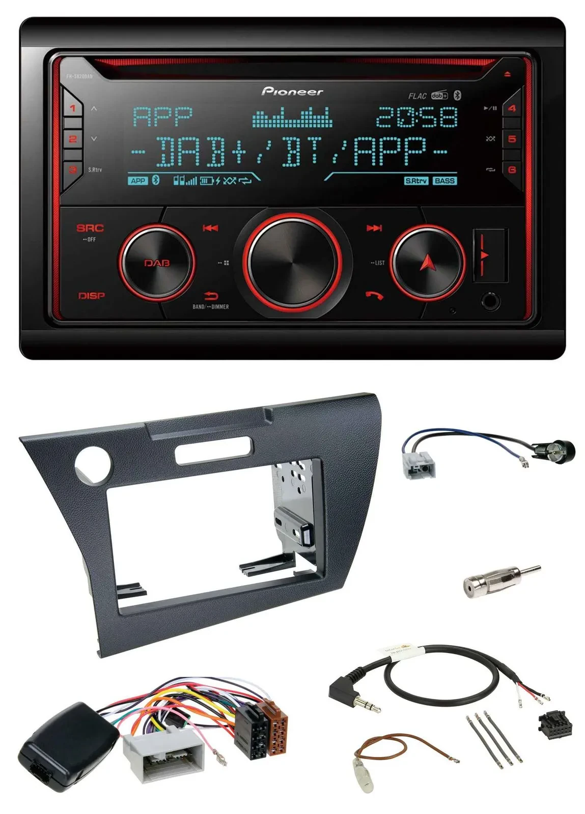 Pioneer 2DIN DAB Lenkrad Bluetooth USB CD Autoradio für Honda CR-Z 2010-2013