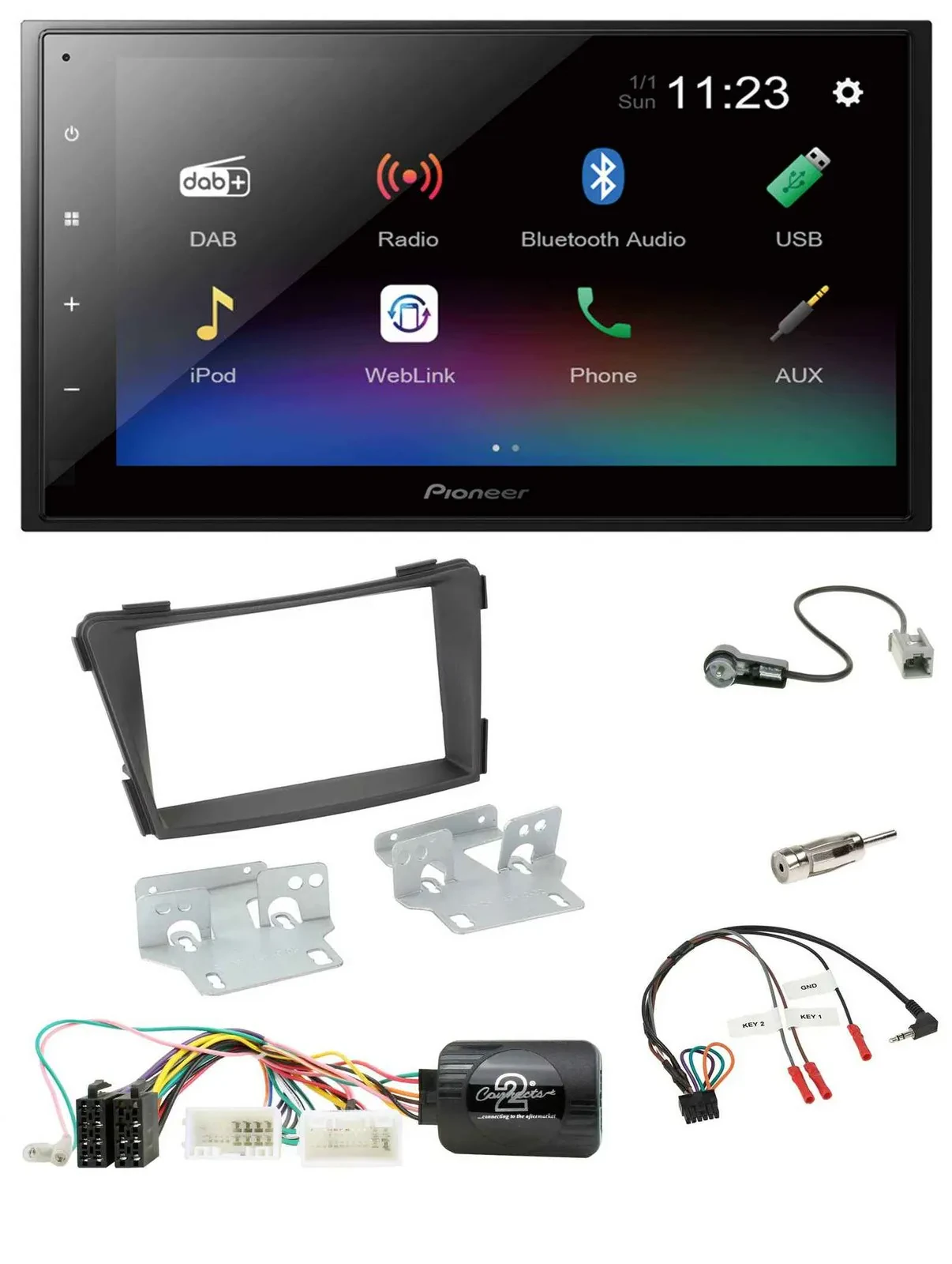 Pioneer USB Bluetooth DAB 2DIN Lenkrad Autoradio für Hyundai i40 VF ab 2011 schw