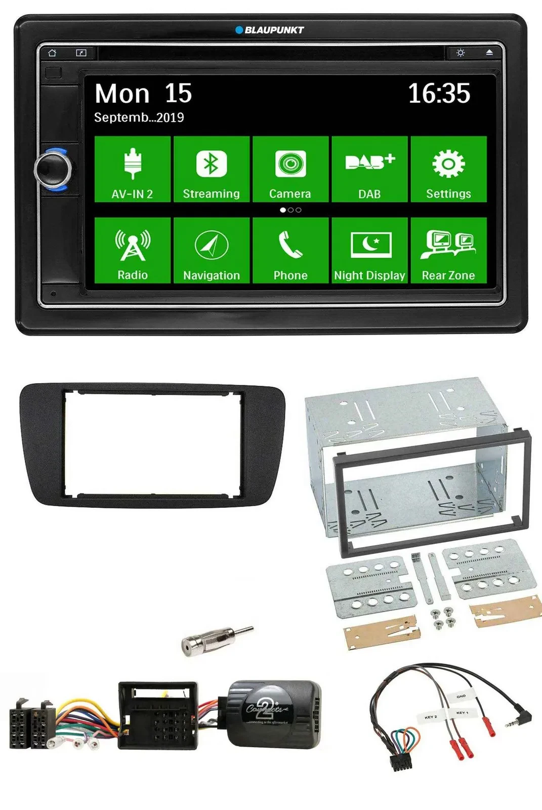 Blaupunkt Bluetooth 2DIN Lenkrad DAB USB TMC Navigation für Seat Ibiza ab 08 nit
