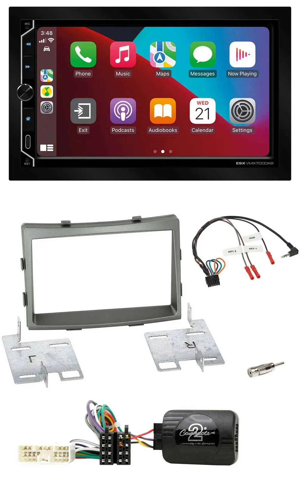 ESX 2DIN DAB USB Lenkrad Bluetooth Autoradio für SSangYong Rodius ab 2013