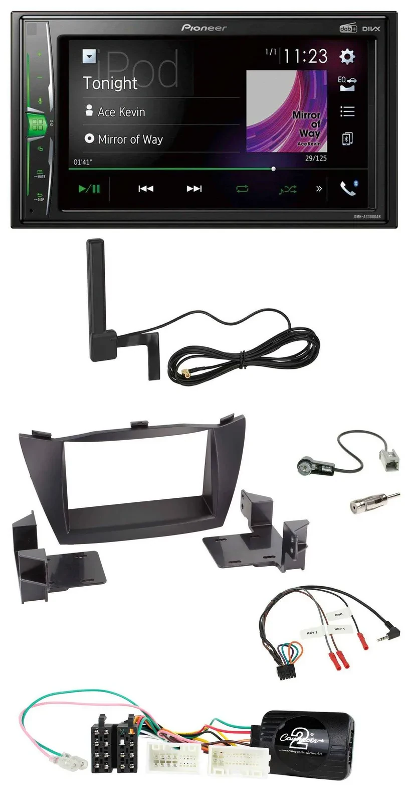 Автомагнитола для Hyundai ix35 2010–2013 Pioneer 2DIN Bluetooth DAB MP3 поддержка кнопок на руле