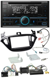 Kenwood CD 2DIN DAB USB Lenkrad Bluetooth Autoradio für Opel Adam Corsa E ab 201