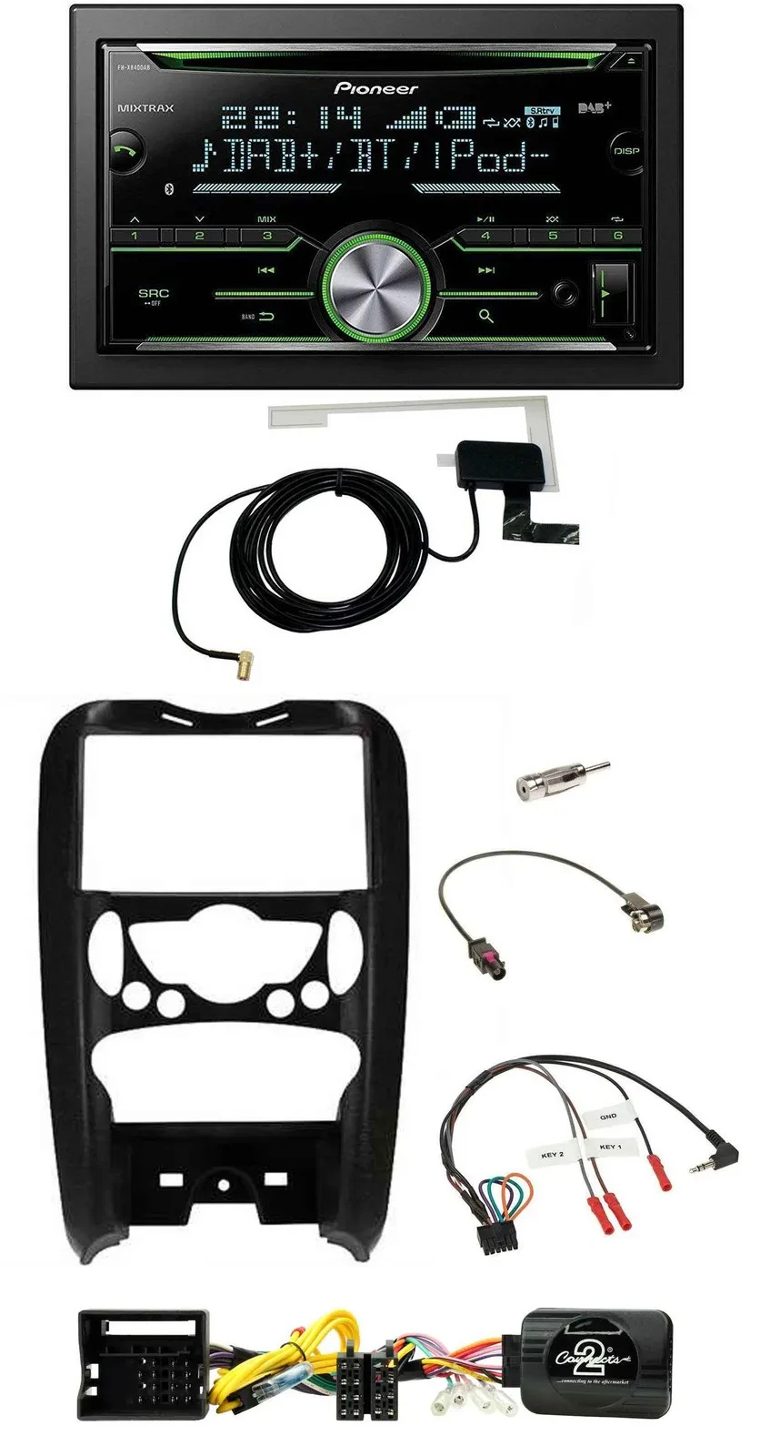 Автомагнитола для Mini Cooper 2006–2014 Pioneer CD/USB/Bluetooth, 2DIN, DAB, поддержка кнопок на руле