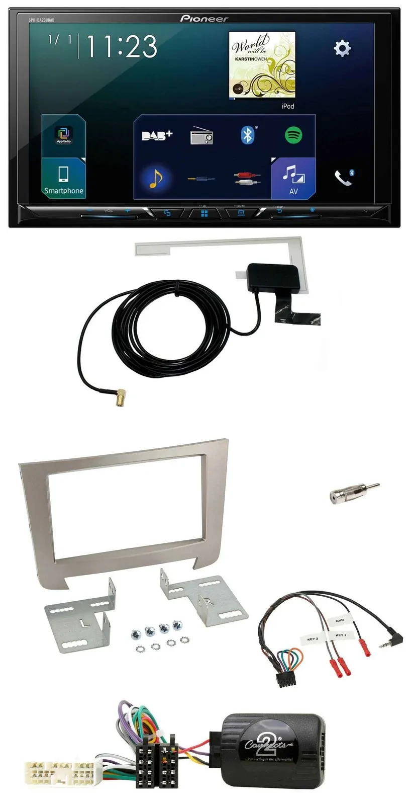 Pioneer 2DIN DAB USB Lenkrad Bluetooth Autoradio für SSangYong Rexton ab 2013