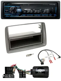 Alpine USB Bluetooth DAB Lenkrad Autoradio für Fiat Panda 04-10 169 grau