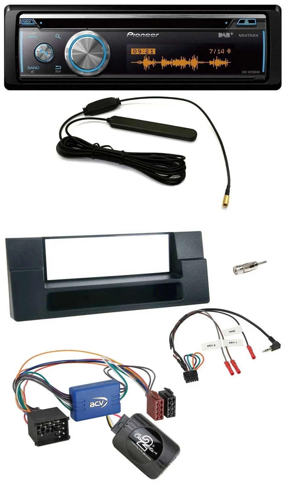 Pioneer CD USB Bluetooth DAB Lenkrad Autoradio für BMW 5er E39 96-04 Aktivsystem