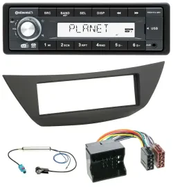 Continental MP3 AUX USB DAB 1DIN Autoradio für Renault Laguna 3 (ab 2008)
