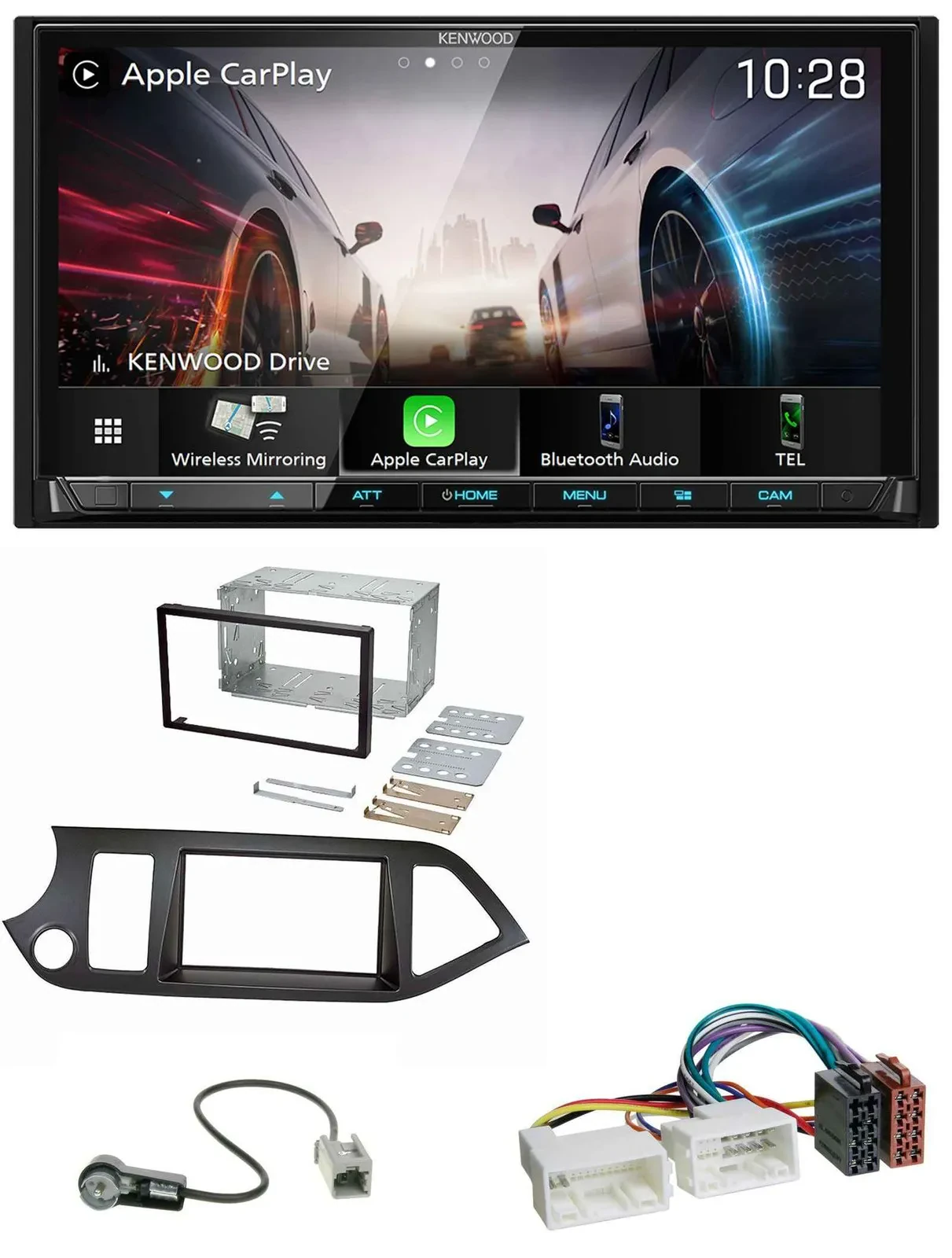 Kenwood MP3 2DIN USB DAB Bluetooth Autoradio für Kia Picanto ab 11 Start-Stop