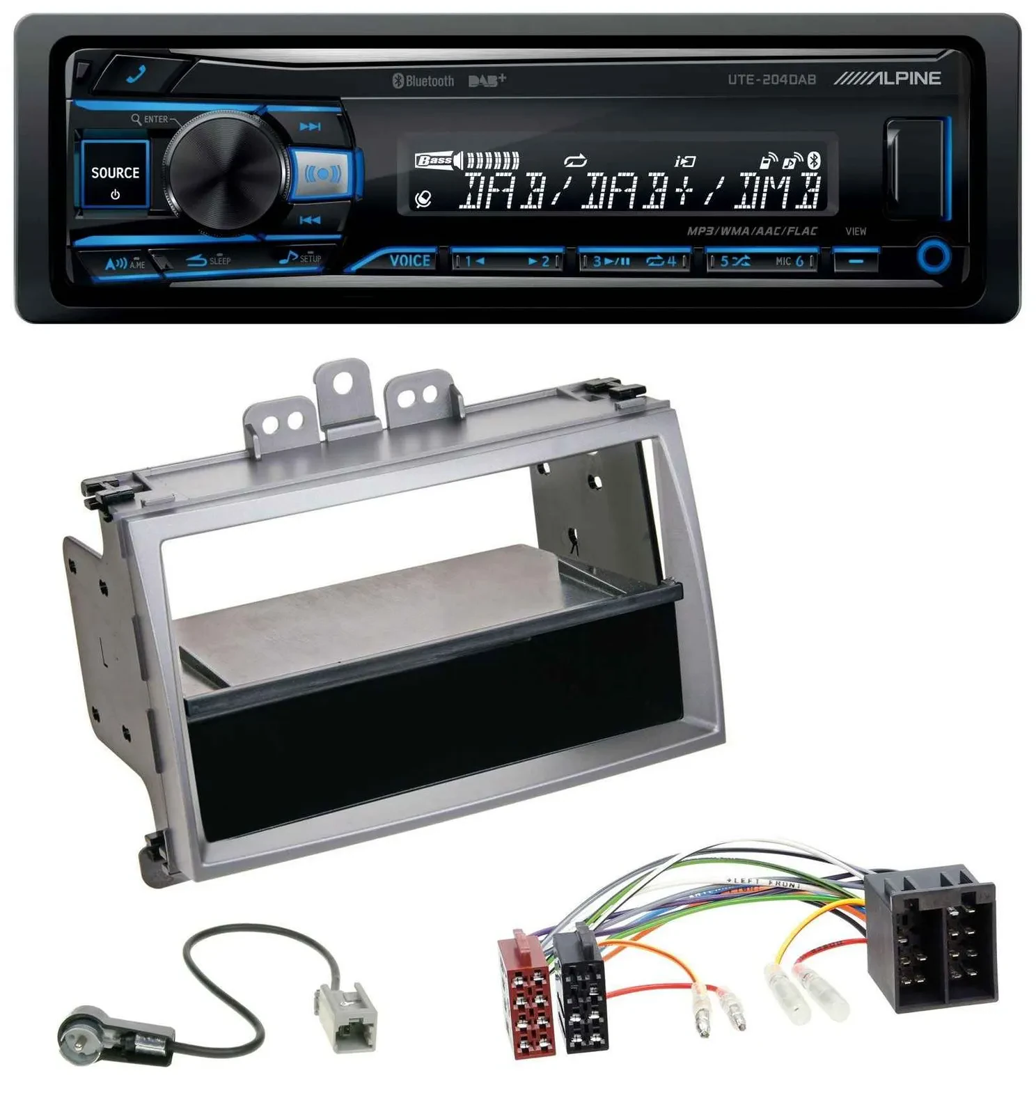 Alpine USB Bluetooth DAB MP3 Autoradio für Hyundai i20 (08-11) Ablagefach